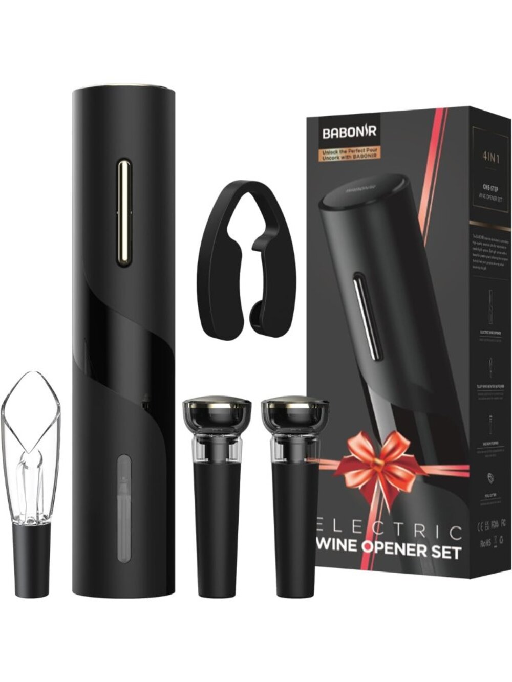 Cordless Electric Wine Opener Gift Set - Battery Powered, Easy Use, Perfect for